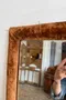 Grand miroir XIXe en velours d’origine