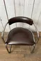 Fauteuil vintage en skaï marron - Années 70