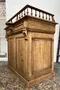 Ancien comptoir de caisse Napoléon III en chêne