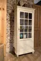 Ancienne vitrine en bois  couleur crème Début XXème 