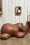 Pouf hippopotame en cuir – Années 50