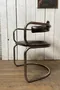 Fauteuil vintage en skaï marron - Années 70