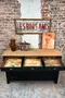 Ancien buffet peint en noir - XXe siècle