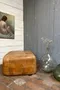 Pouf en cuir vintage 1980