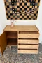 Commode vintage en contreplaqué chêne – années 60