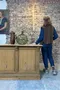Ancien comptoir XIXe en sapin et tilleul