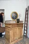 Ancien comptoir de caisse Napoléon III en chêne