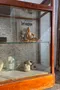 Ancienne vitrine de magasin en hêtre – Années 50