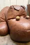 Pouf hippopotame en cuir – Années 50