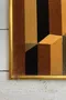 Tableau géométrique en collage velours des années 1970 – Louis Stanbury