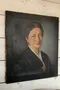 Ancien portrait de femme sur toile Début XXème 