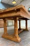 Table des années 50 en chêne – Plateau parquet Versailles