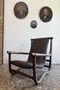 Fauteuil en bambou et cuir tressé – années 70