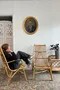 Paire de fauteuils vintage en rotin