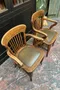Anciens  fauteuils de banque en chêne Début XXème 