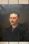 Ancien portrait d'homme sur toile 1900