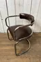 Fauteuil vintage en skaï marron - Années 70