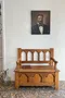 Ancien banc coffre en chêne