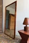 Grand miroir XIXe en velours d’origine