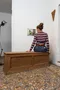 Ancien banc coffre en chêne
