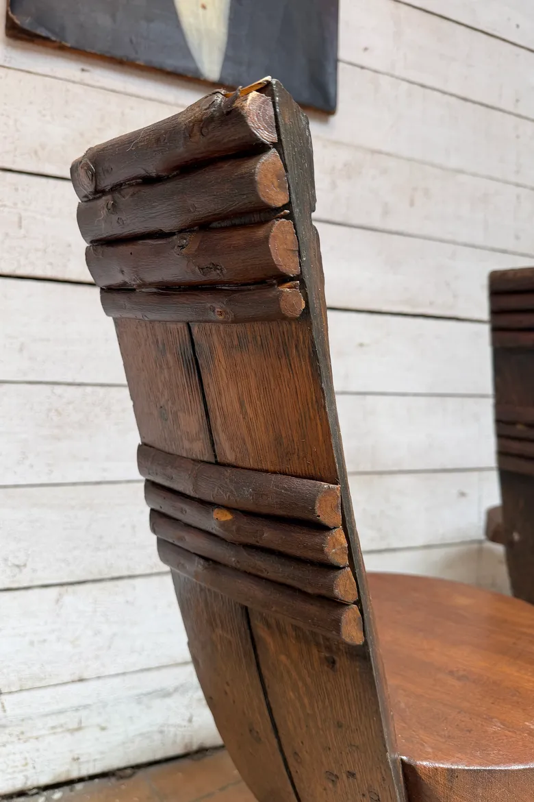 Série de 4 chaises de bistrot brutalistes