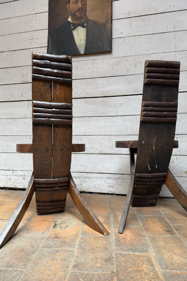 Série de 4 chaises de bistrot brutalistes