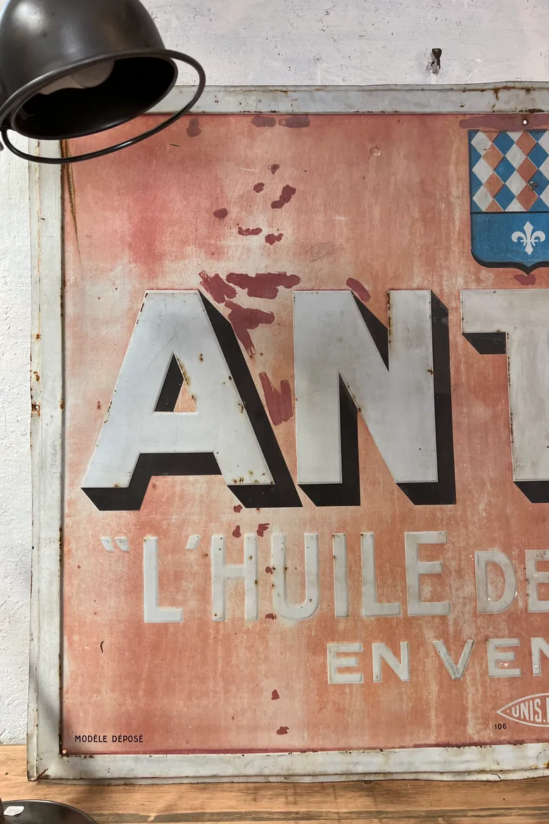 Ancienne plaque publicitaire ANTAR