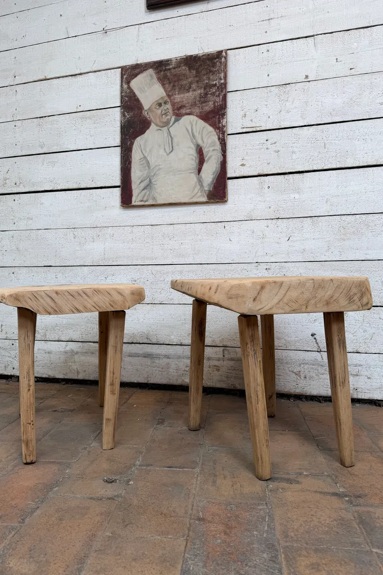 Paire de tables d’appoint brutalistes – années 50/60