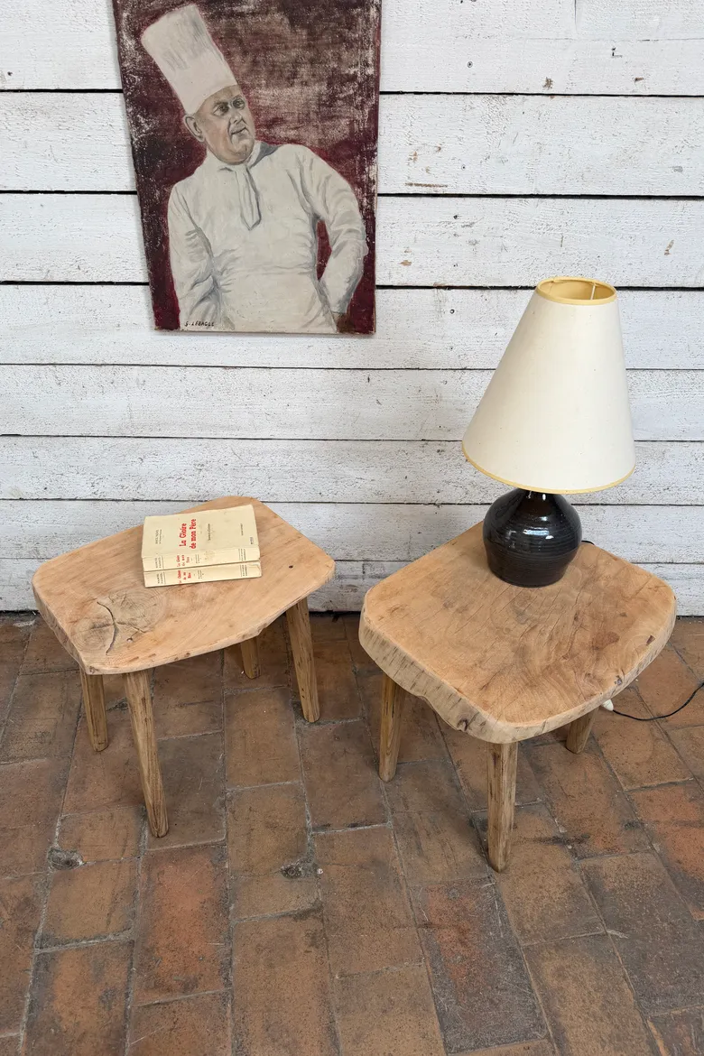 Paire de tables d’appoint brutalistes – années 50/60