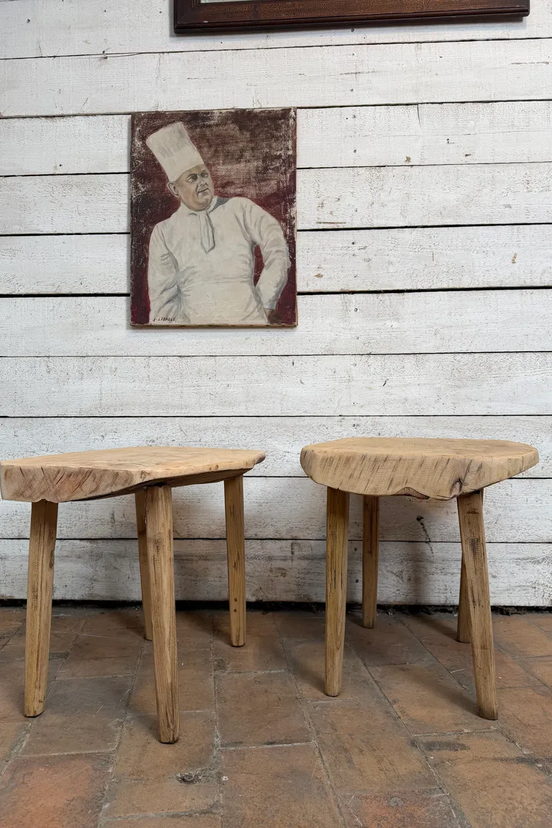 Paire de tables d’appoint brutalistes – années 50/60
