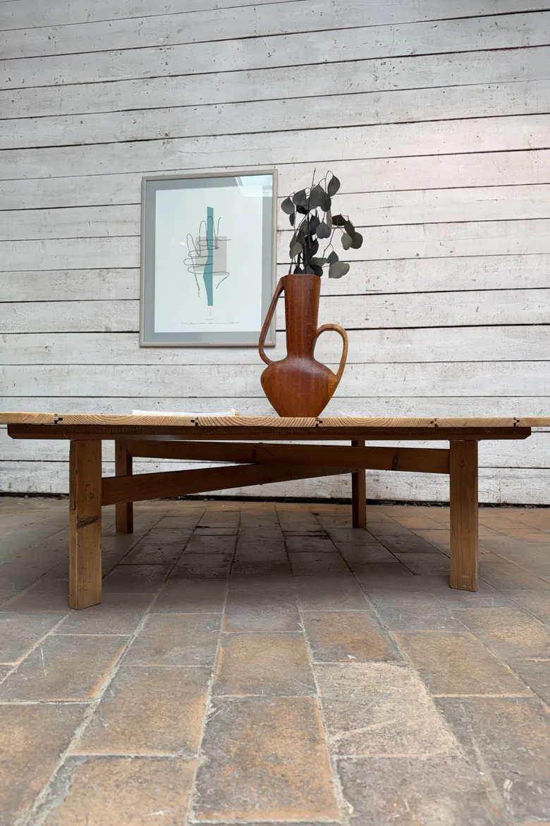 Table basse ancienne en sapin