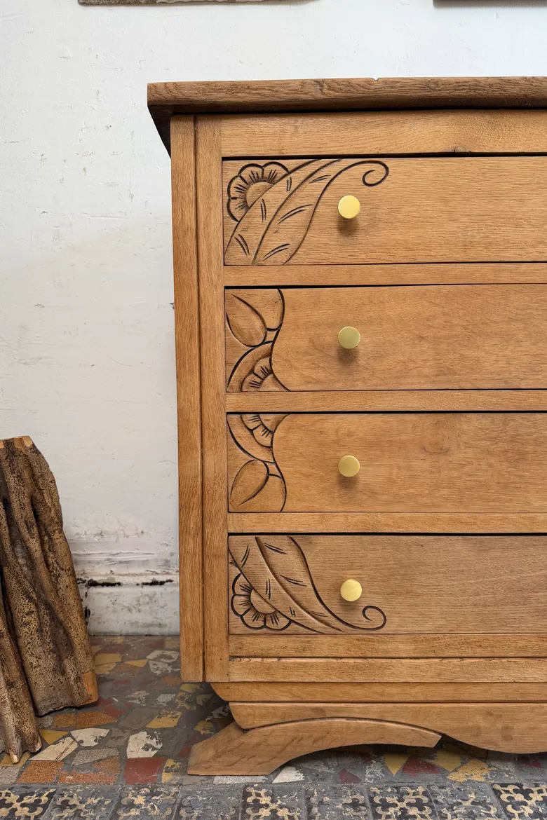 Commode Art déco en chêne – années 1930
