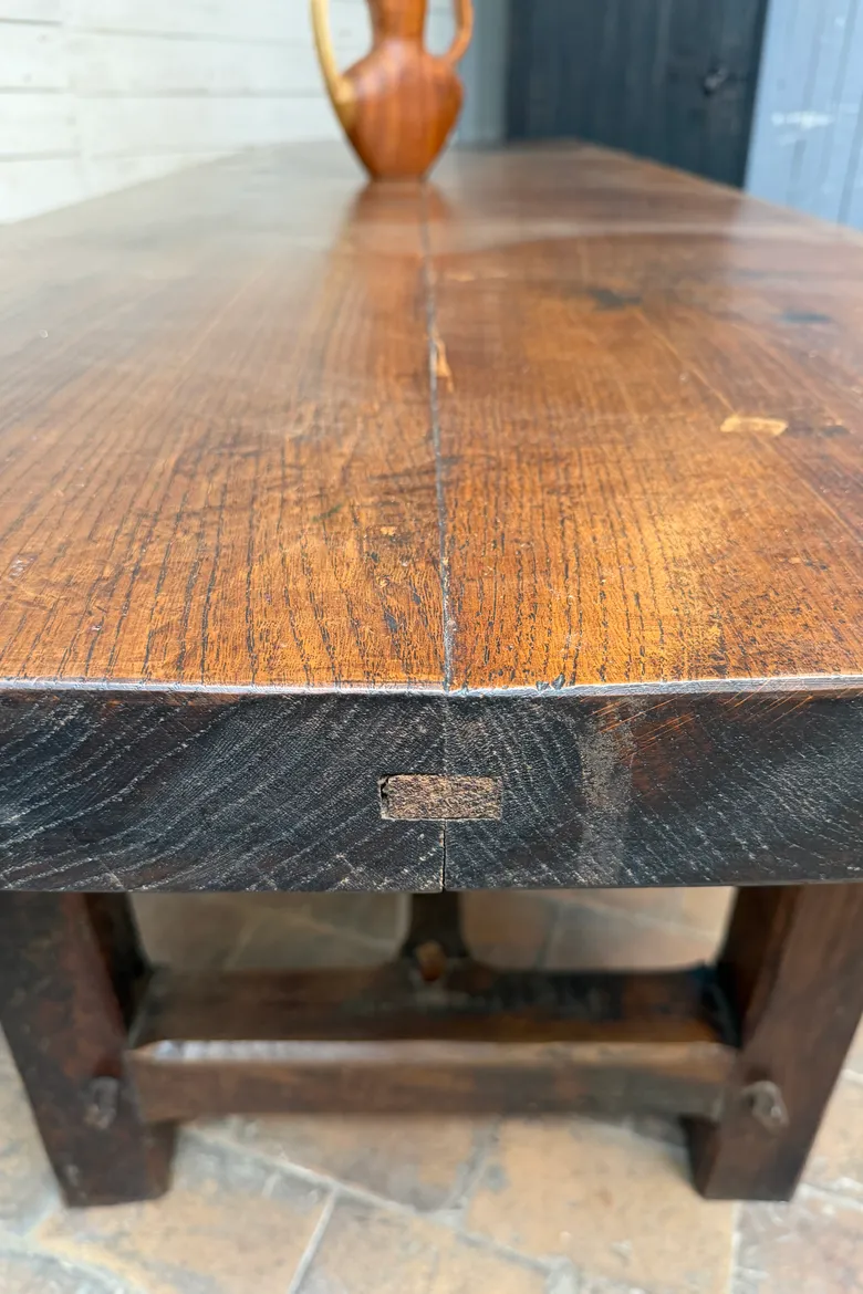 Grande table de communauté en chêne – fin XIXe / début XXe
