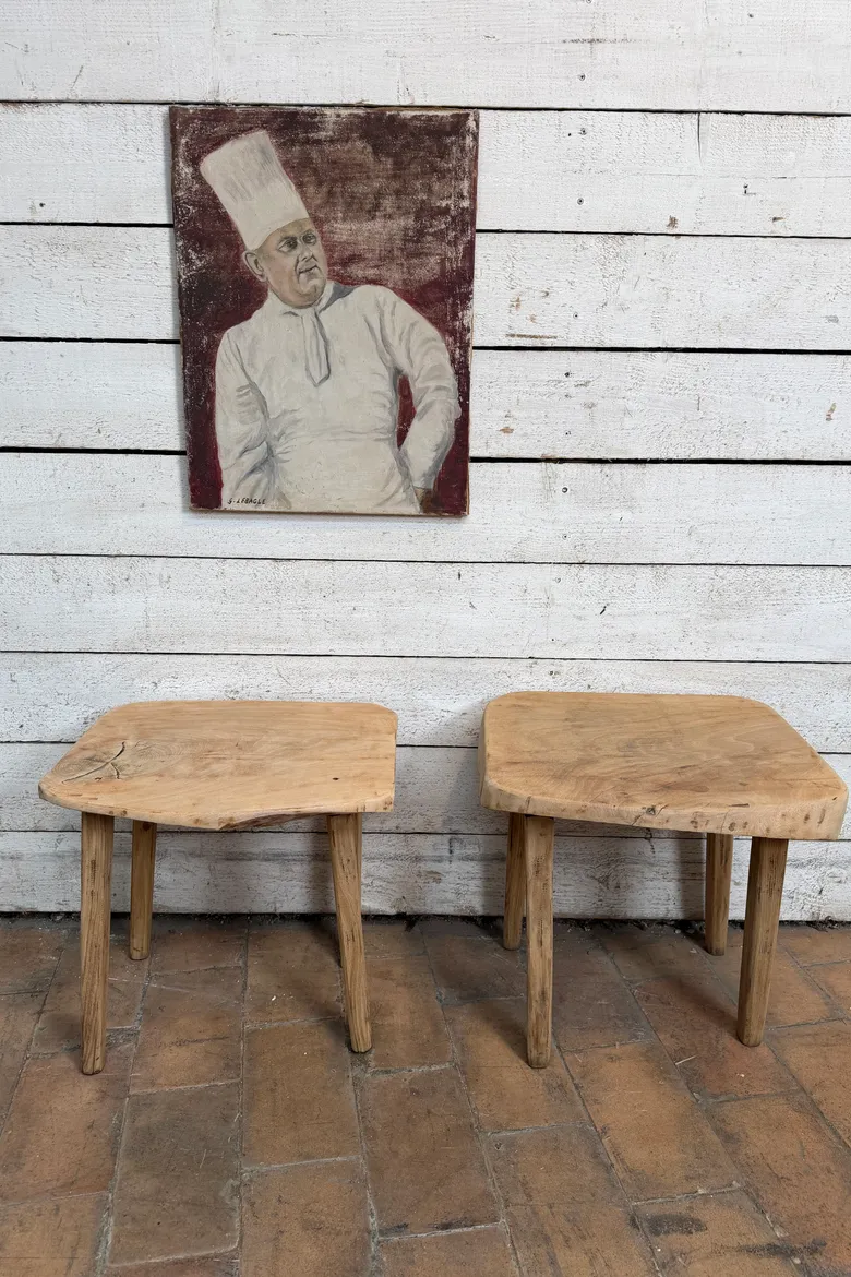 Paire de tables d’appoint brutalistes – années 50/60