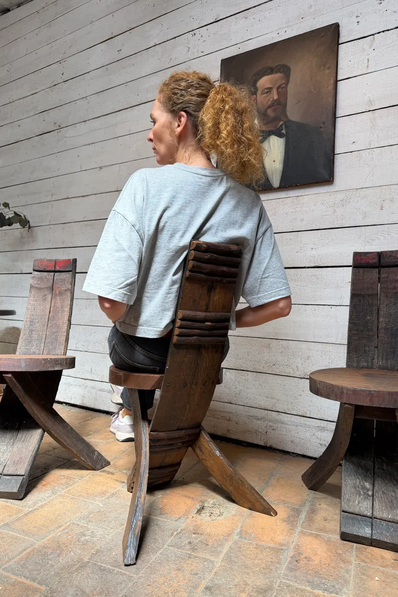 Série de 4 chaises de bistrot brutalistes