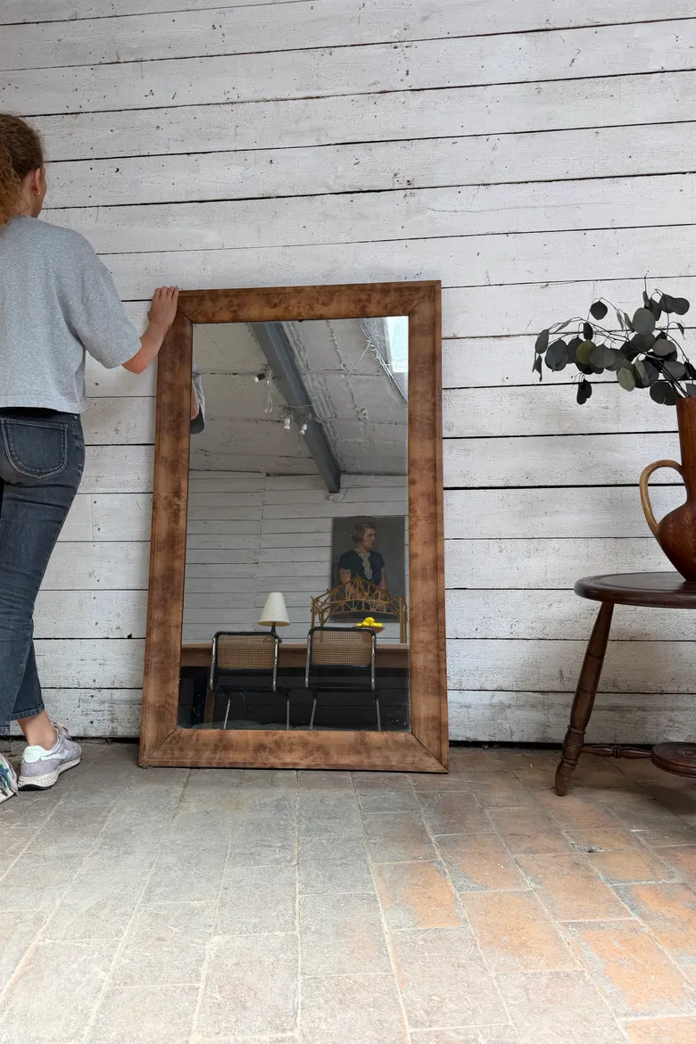 Miroir en loupe d’orme – fin XIXe siècle