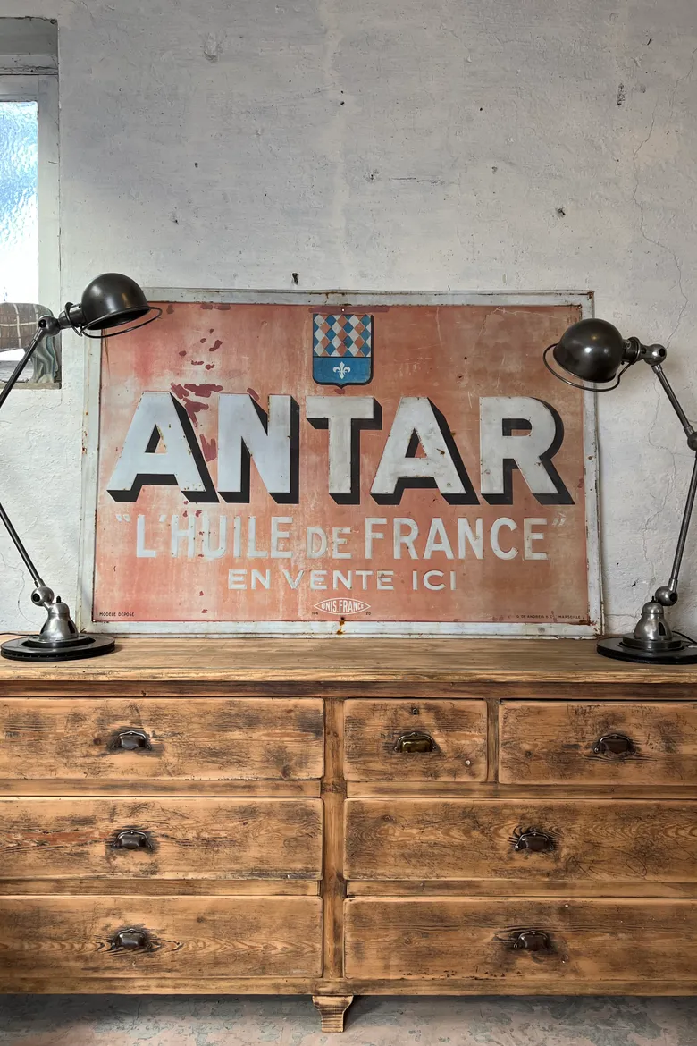 Ancienne plaque publicitaire ANTAR