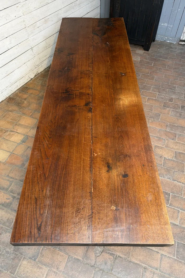 Grande table de communauté en chêne – fin XIXe / début XXe