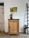 Petit meuble confiturier – Bois brut et plateau noir