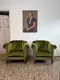 Paire de fauteuils Art Déco en velours vert