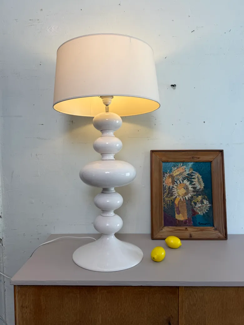 Grande lampe en céramique années 80